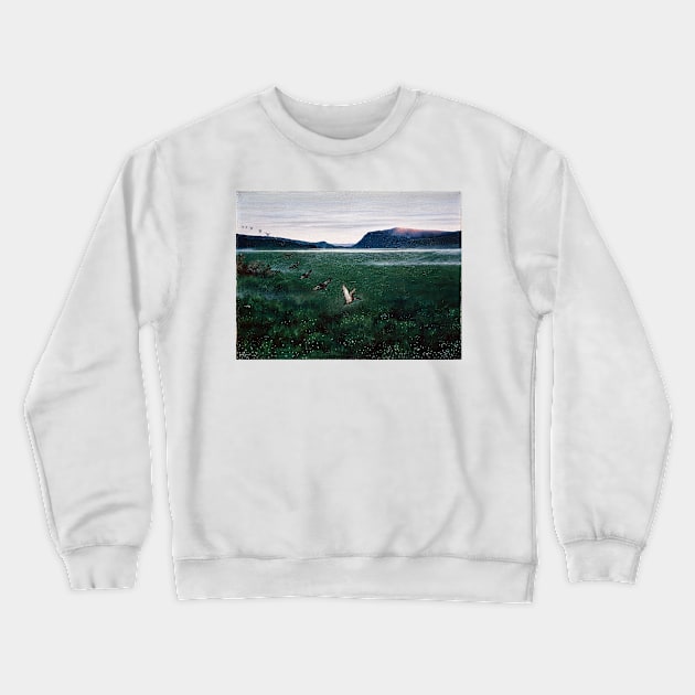 Theodor Kittelsen The Twelve Wild Ducks Crewneck Sweatshirt by pdpress